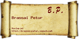 Brassai Petur névjegykártya
